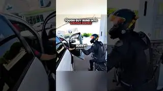 Tough Guy Runs Into WRONG Bikers 😬 Cred: ​⁠​⁠​⁠