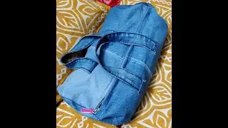 How to make Bag out of jeans(gym bag,yoga bag)👖