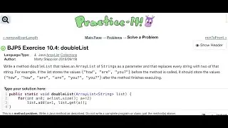 Java Practice It | Exercise 10.4: doubleList | ArrayList, collections, array list