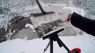 Зимний пленэр акварелью Winter plein air with watercolor 