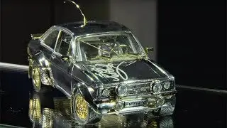 Tiny Classic Ford Escort Made of Gold, Diamonds and Silver