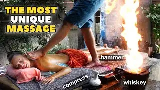 ASMR: Barefoot Oil Massage with Herbal Compress and Tok Sen. Chang Mai Thailand