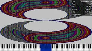 (S/T art tester) Yin-Yang, smooth wave and pointy triangle test (#5, 180 tracks and 1920 BPM.)