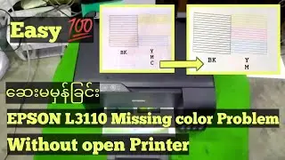 Epson L3110 missing color problem solve!💯ဆေးမမှန်ခြင်း 