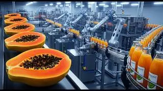 Inside a Giant Factory - How Millions of Papayas Become Juice (Full Process)