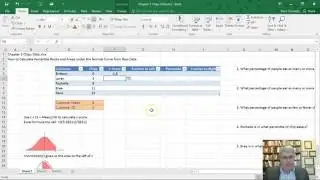 How to Calculate Percentile Ranks and Areas Under the Normal Curve (Excel 2016 for Windows)
