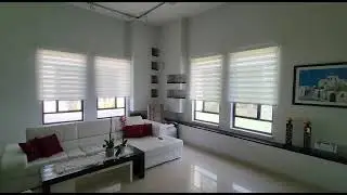 וילונות סטרייפ חשמליים- וילון סן סטריפ זברה לבן לסלון