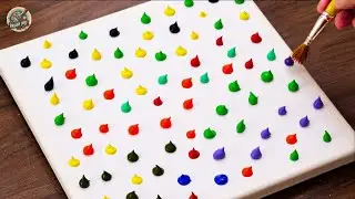 Easy Flowers Field Acrylic Painting Technique｜Painting For Beginners｜Oddly Satisfying