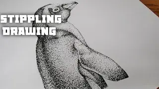 Stippling Drawing #81 - How to Draw a Penguin Using Dot Easy| Animal Drawing| Stippling Art
