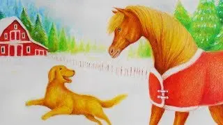 Horse and Dog (Winter ❄️ Drawing)