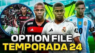O MELHOR OPTION FILE 2024 DA HISTÓRIA (TRANSFERÊNCIAS, UNIFORMES, BRASILEIRÃO A e B e mais) PS4, PS5