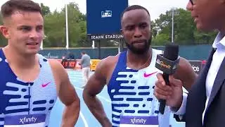 Devon allen ran the 110m hurdles with a time of 13.04 seconds