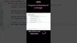 Program to find area of a triangle in java 