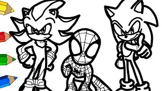 Drawing of the Marvel's Spidey and His Amazing Friends vs SHADOW and Sonic✅How toDraw Spidey vsSONIC