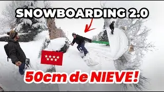 🥶 MEDIO METRO DE NIEVE EN MADRID!! Snowboarding por LA CALLE 2.0