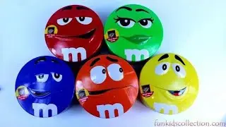 Learning Colors with M&M Funny Face Characters in Giant Tin Boxes