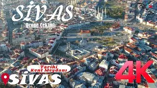 Sivas ve Tarihi Kent Meydanı - Havadan 4K Drone Çekimi / 26.12.23