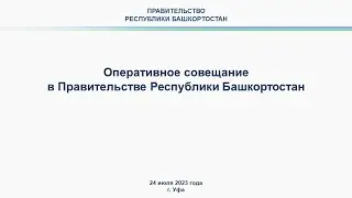 Оперативное совещание в Правительстве Республики Башкортостан: прямая трансляция 24 июля 2023 г.