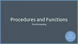 Ep 09 - Procedures and Functions