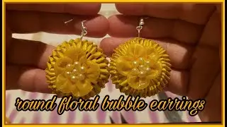 Quilted Paper Bubbly round floral earrings  #creative ,#handmade  #art #diy #paperjewelry