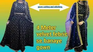 party wear long gown cutting ✂️ and stitching tutorial, Umbrella long gown design , #2024
