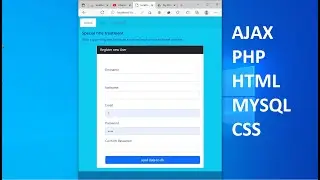 REGISTRATION FORM  send data to database using AJAX ,PHP , CSS  and MYSQL with free  source code