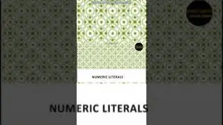 Numeric Literals#starsedutainlearnbypassion#edutainshorts