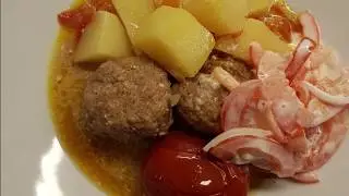Мясные тефтели с картофелем
