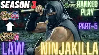 Tekken 8 | NinjaKilla (Law) God 7 To God 8 Part-5 Ranked Play