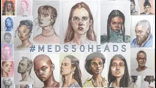 50 heads in 10 days. Ahmed Aldoori's art challenge. #meds50heads