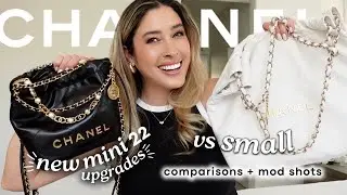 CHANEL 22 MINI BAG WITH PEARLS Compared to CHANEL 22 SMALL: NEW UPGRADES ON MINI 22 + MOD SHOTS