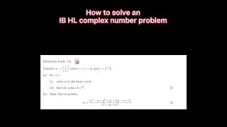 How to Solve an IB Math AA HL Complex Number Problem