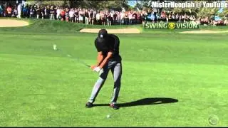 [HD] Tiger Woods Poor Iron Shot SwingVision