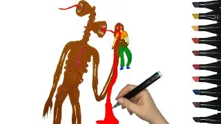 SIREN HEAD CAUGHT A GIRL | How to draw