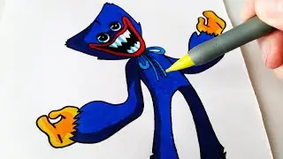Draw Huggy Wuggy Friday Night Funkin Mod FNF character Poppy Playtime