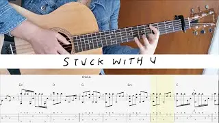 Stuck With U - Justin Bieber ft. Ariana Grande // Fingerstyle Guitar Tab Walkthrough