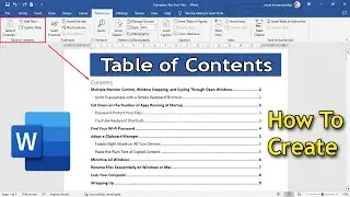 Creating a Table of Contents in Microsoft Word - How to Make Table of Contents in Word 2019 in Hindi