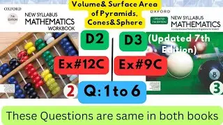 Same Questions in both books,Volume & Surface Area,D2, Ex