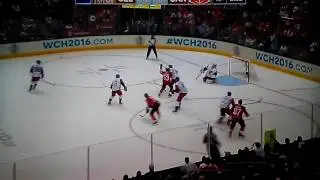 Burns with a blast Marchand tip makes it 2 to 0 vs cze