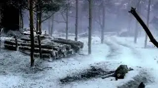 Bastogne Forest Gunfire World War 2 Winter snowy afternoon