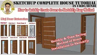 Adding Doors to a Floor Plan in SketchUp | Maj Doors Plugin one click cut wall and create Doors
