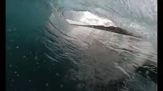 bodyboarding with GoPro arm leash
