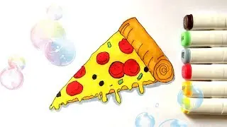 КАК РИСОВАТЬ ПИЦЦУ ♥ How To Draw Pizza ♥ FOOD DRAWING