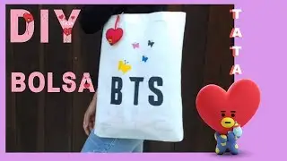DIY - Como fazer bolsa/sacola e chaveiro do BTS - DIY KPOP ♡