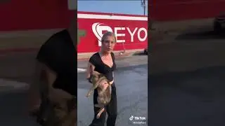 the girl that threw a dog at this guy? The dog is doing better now!