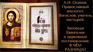 Заповеди Евангелия и церковные постановления.В ЧЁМ РАЗНИЦА?А.И.Осипов.Православный апологет,богослов