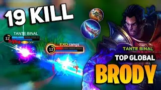 GOLDLANE MONSTER Brody Best Build 2023 [ Brody Top Global Gameplay ] By TANTE BINAL - MLBB