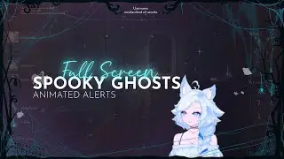 Spooky Ghosts Blue Halloween Animated Full Screen Twitch Stream Alerts