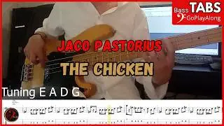 Jaco Pastorius - The Chicken (Melody) (Cover Bass + Tab) (Play Along)