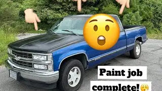 MY DIY PAINT JOB IS COMPLETE ON MY c1500 (UNDER 300$) PAINT JOB TURNED OUT GREAT! 😮‍💨😲🤷🏻‍♂️